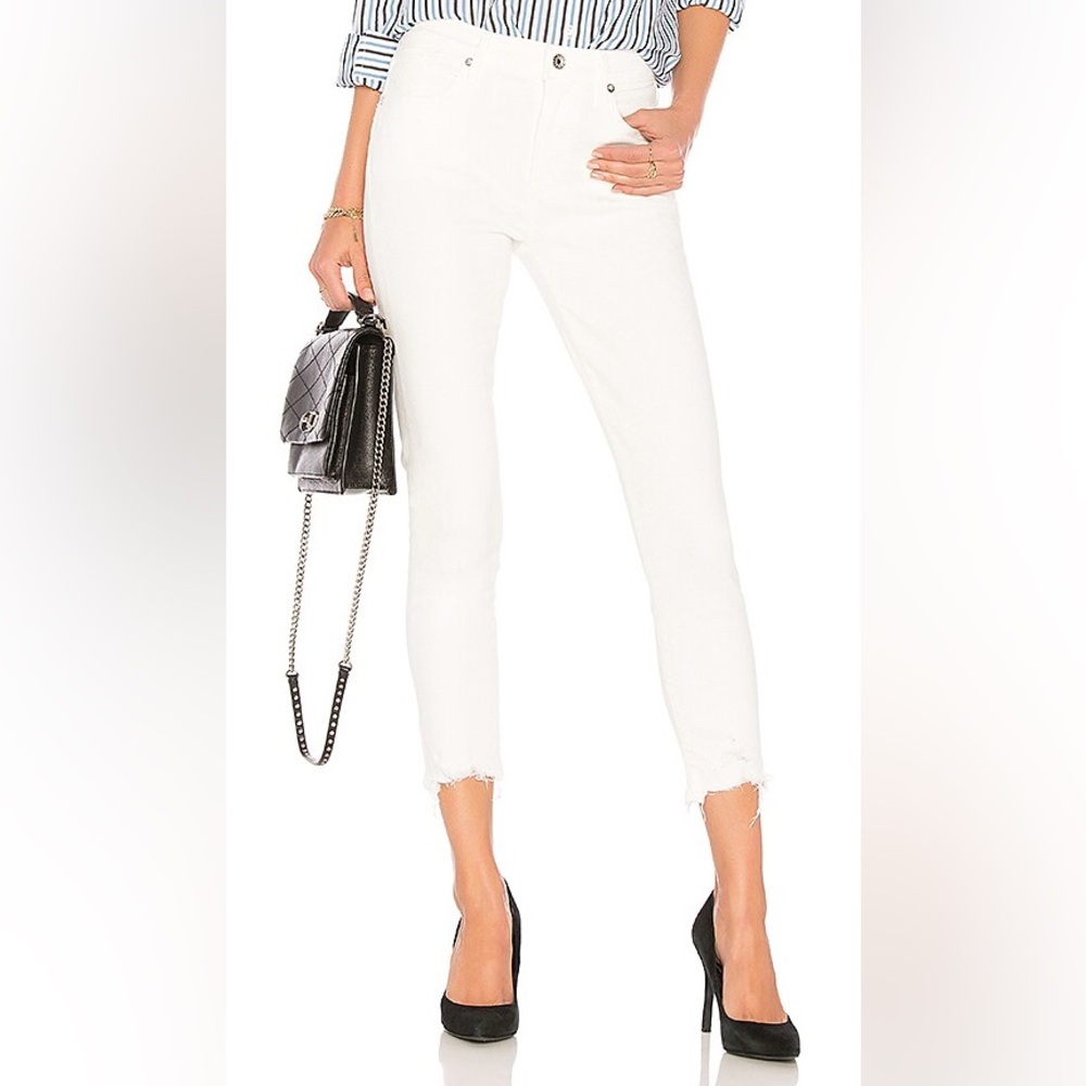 Agolde skinny high rise crop in aero (white) size 25 EUC